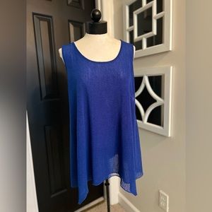Ethyl Blue Sleeveless Top | Cobalt Blue Tank Top